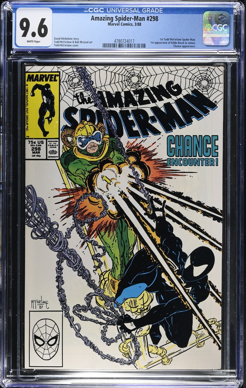 Amazing Spider-Man #298 CGC 9.6 1st App. Eddie Brock Todd McFarlane Marvel 1988 Amazing Spider-Man #298 CGC 9.6 1st App. Eddie Brock Todd McFarlane Marvel 1988