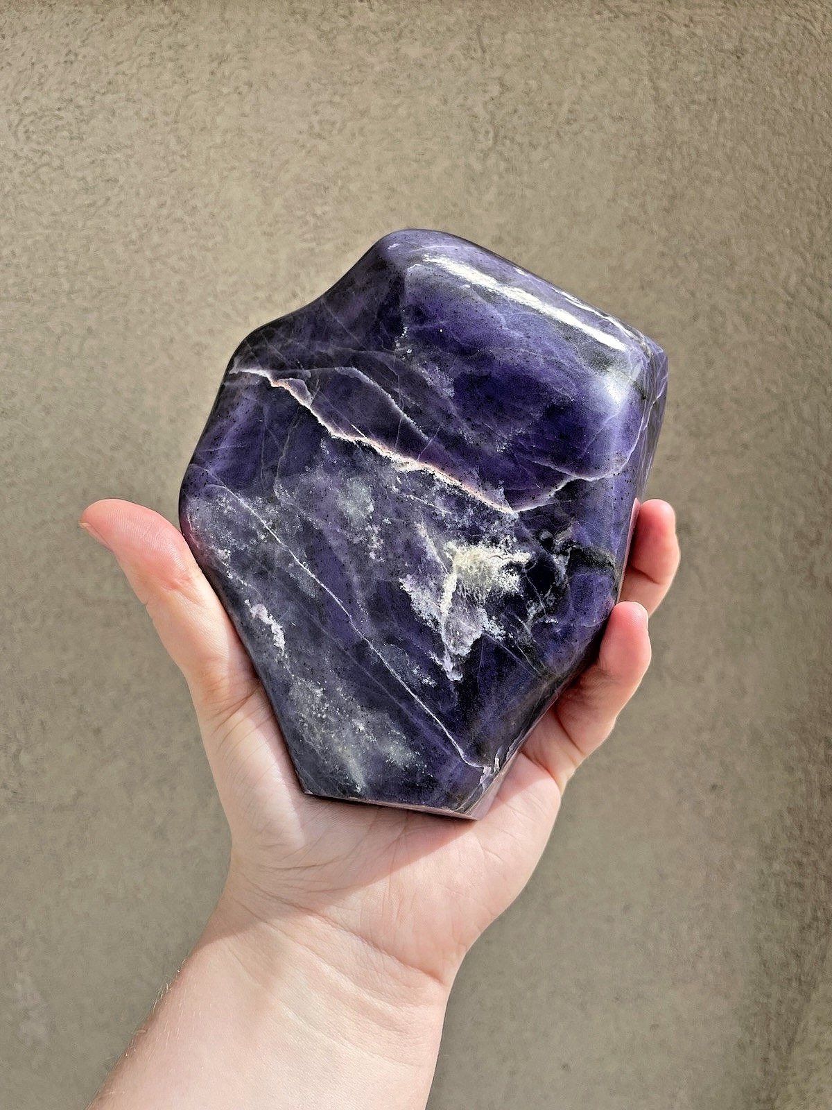 Deep Purple Morado Opal, hand carved and polished, 1806g, 3.98lbs, violet flame Deep Purple Morado Opal, hand carved and polished, 1806g, 3.98lbs, violet flame