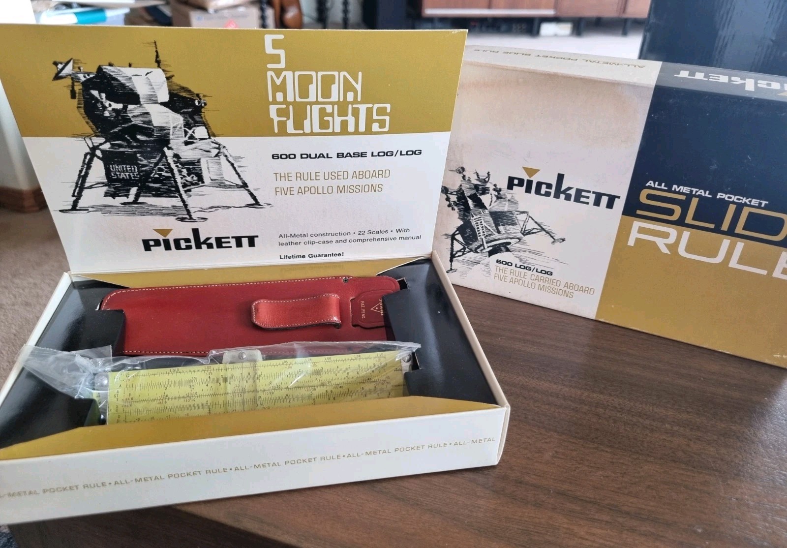 NOS Rare Apollo New In Box Pickett N600-ES 600 ES 6" Slide Rule 