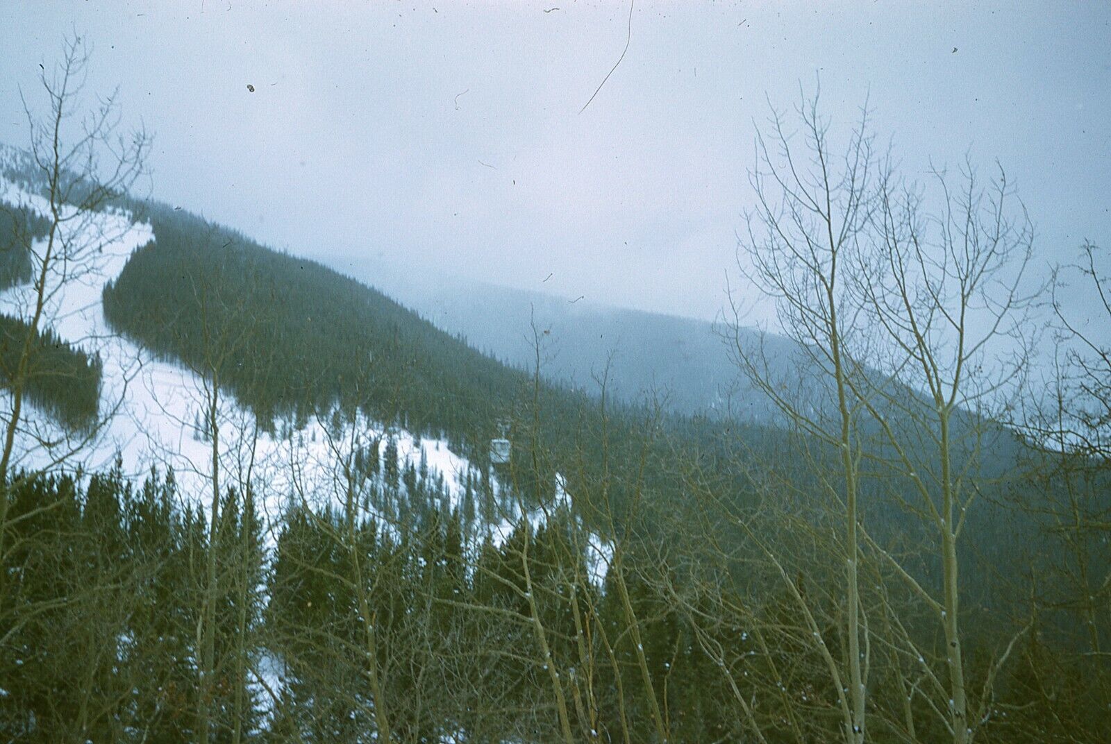 Vintage Photo Slide  Vail Colorado March 1965 Mountains with Fog #8