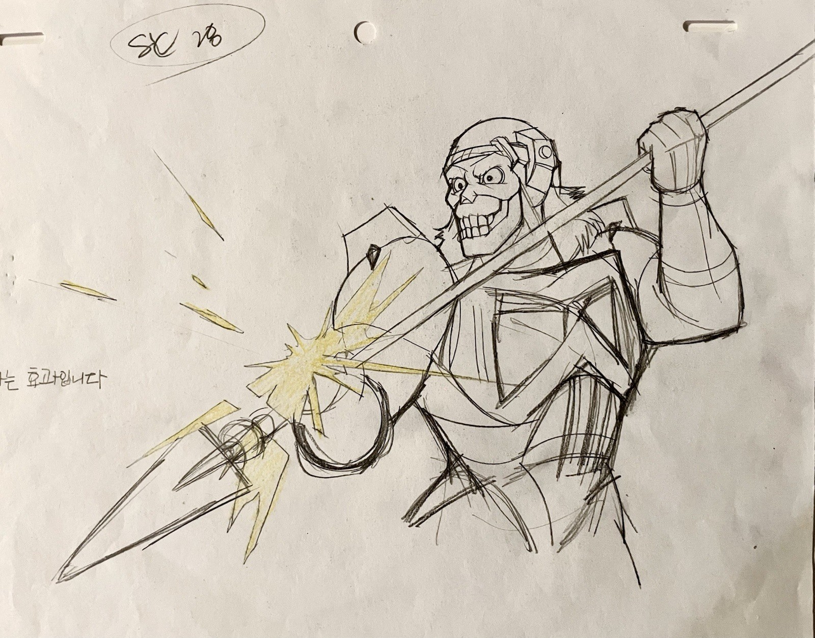 The New Adventures of He Man Original Production Sketch Skeletor The New Adventures of He Man Original Production Sketch Skeletor