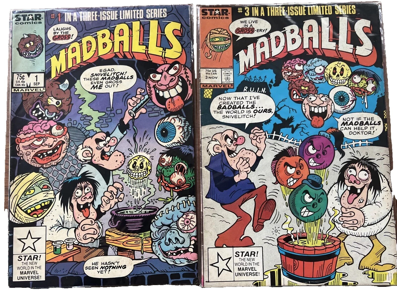 Madballs #1 and #3 (Marvel Comics September 1986) Madballs #1 and #3 (Marvel Comics September 1986)