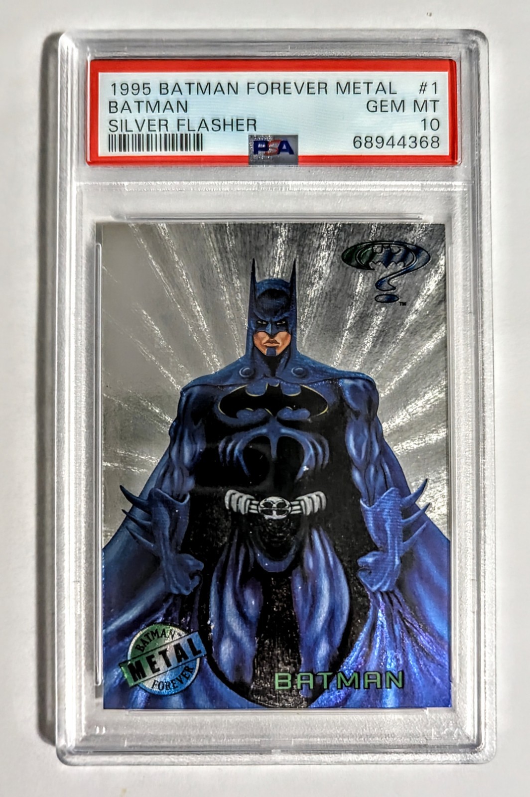 [PSA 10 🔥 POP 2] 1995 BATMAN FOREVER METAL SILVER FLASHER #1 BATMAN