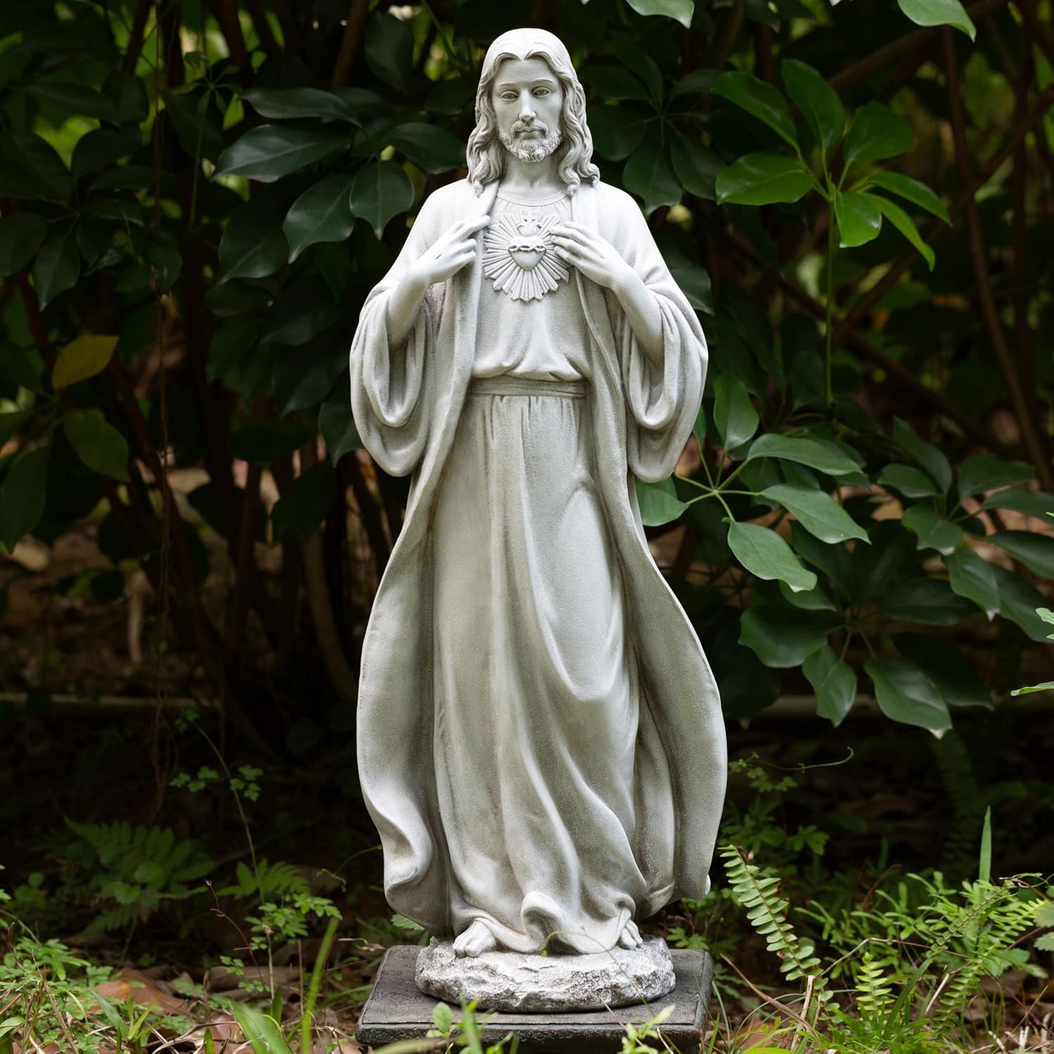 Cat Large Catholic Jesus BC 24.5" H Jesus Statue, Sacred of Christ Statue, Heart