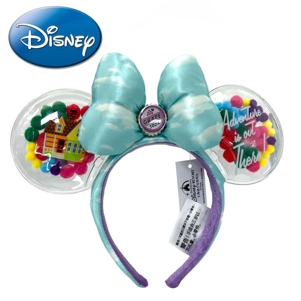 2024 Disney'Parks Minnie Ears Movie Hat UP Grape Soda Cap Balloons Headband NEW