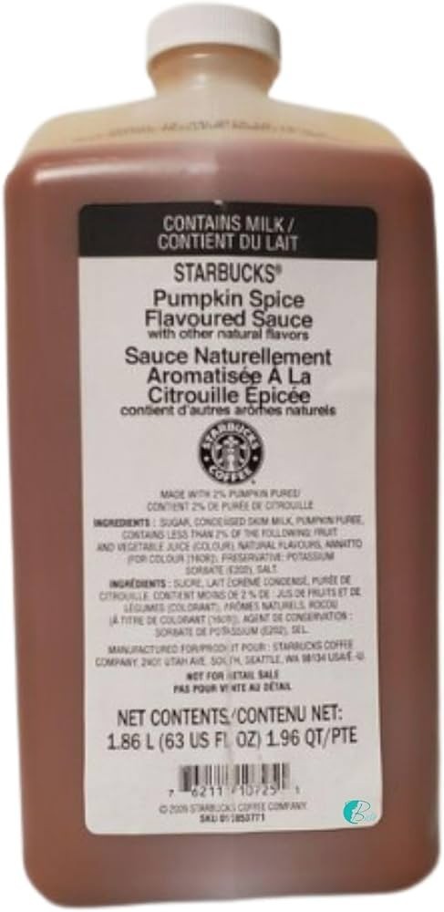 Starbucks Flavoring Sauce - Coffee, Dessert, Frappuccino - Pumpkin Spice (63 oz)
