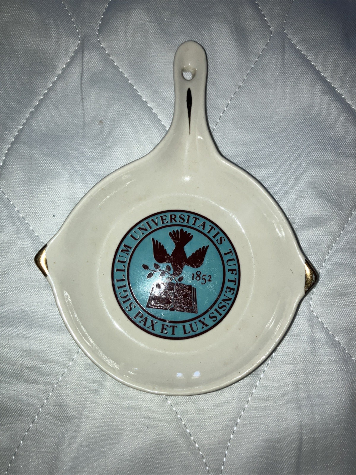 Vtg Tufts University Ceramic Minature Skillet Novelty