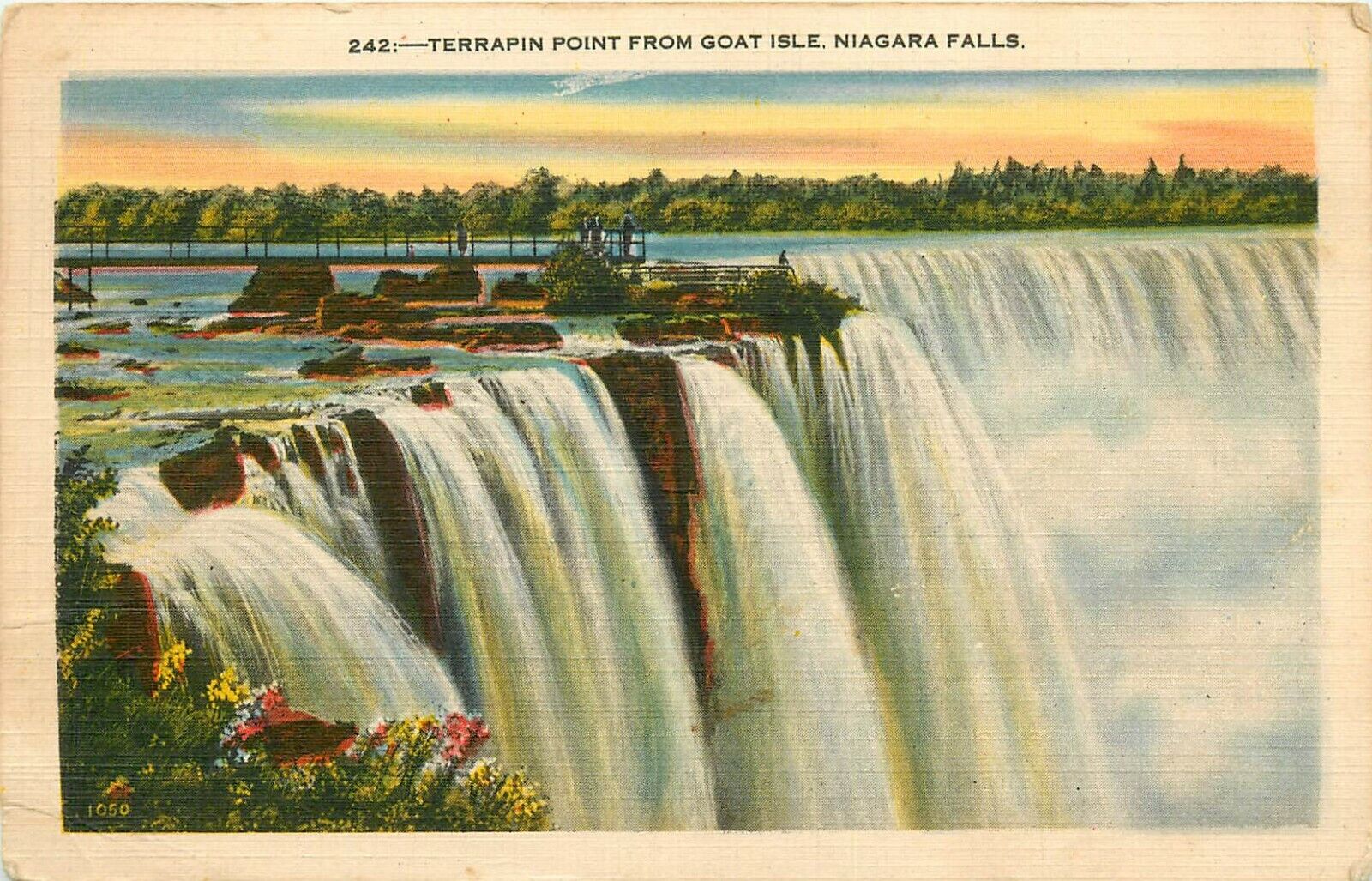 Niagara Falls New York Terrapin Point From Goat Isle pm Postcard