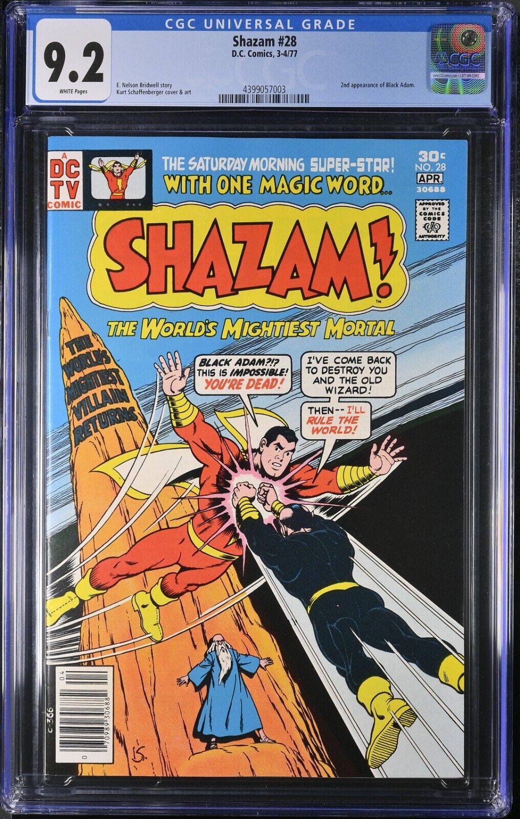 Shazam 28   CGC 9.2  Key  2nd Appearance of  Black Adam  1977 DC Comic