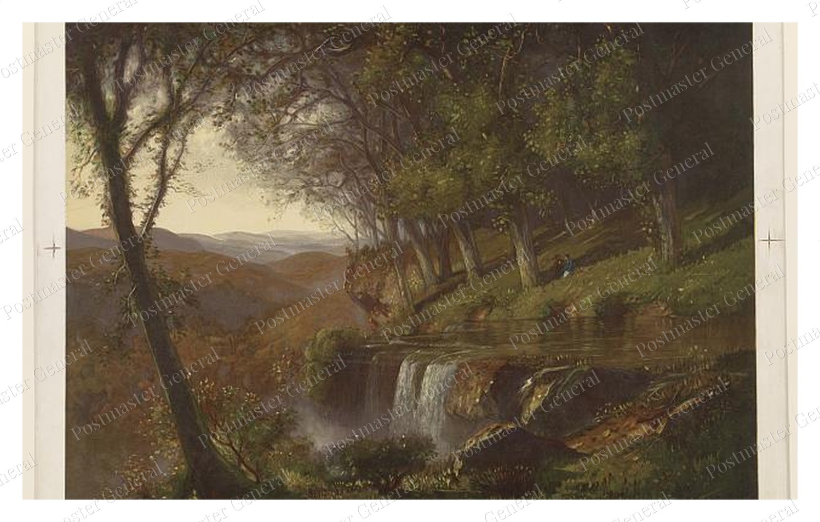 Falling Spring Virginia Waterfall Standard Postcard COPY RPPC