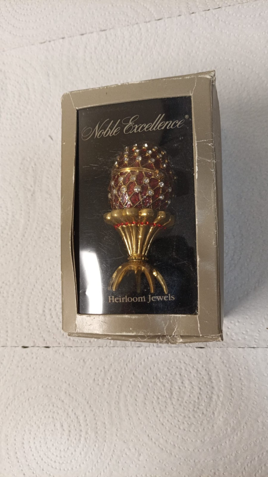 Noble Excellence Heirloom Jewels Red Egg with Holder Noble Excellence Heirloom Jewels Red Egg with Holder