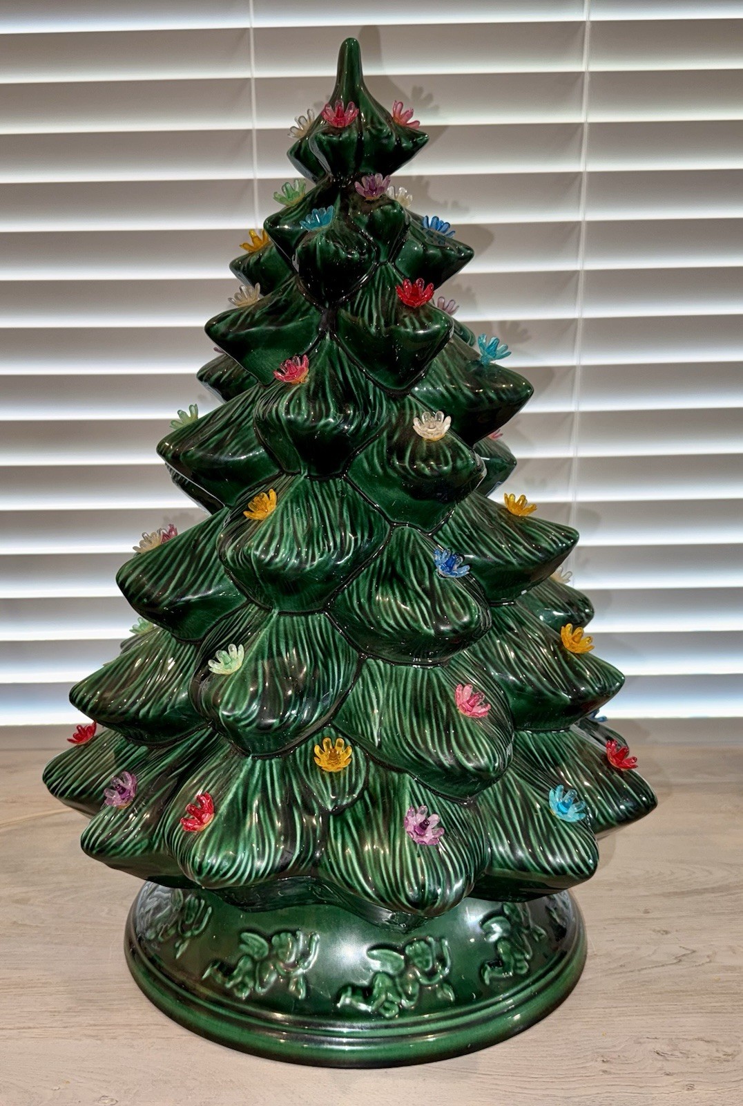 Vintage Large Ceramic Christmas Tree Cramer Mold W/ Cherub Base 20” X 15" Rare Vintage Large Ceramic Christmas Tree Cramer Mold W/ Cherub Base 20” X 15" Rare