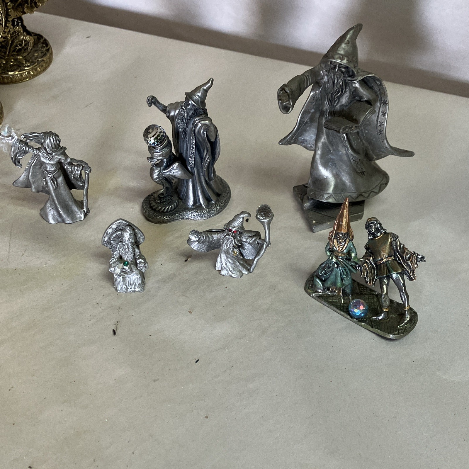 Vintage Pewter Wizard Figurines Lot Of 6 Vintage Pewter Wizard Figurines Lot Of 6