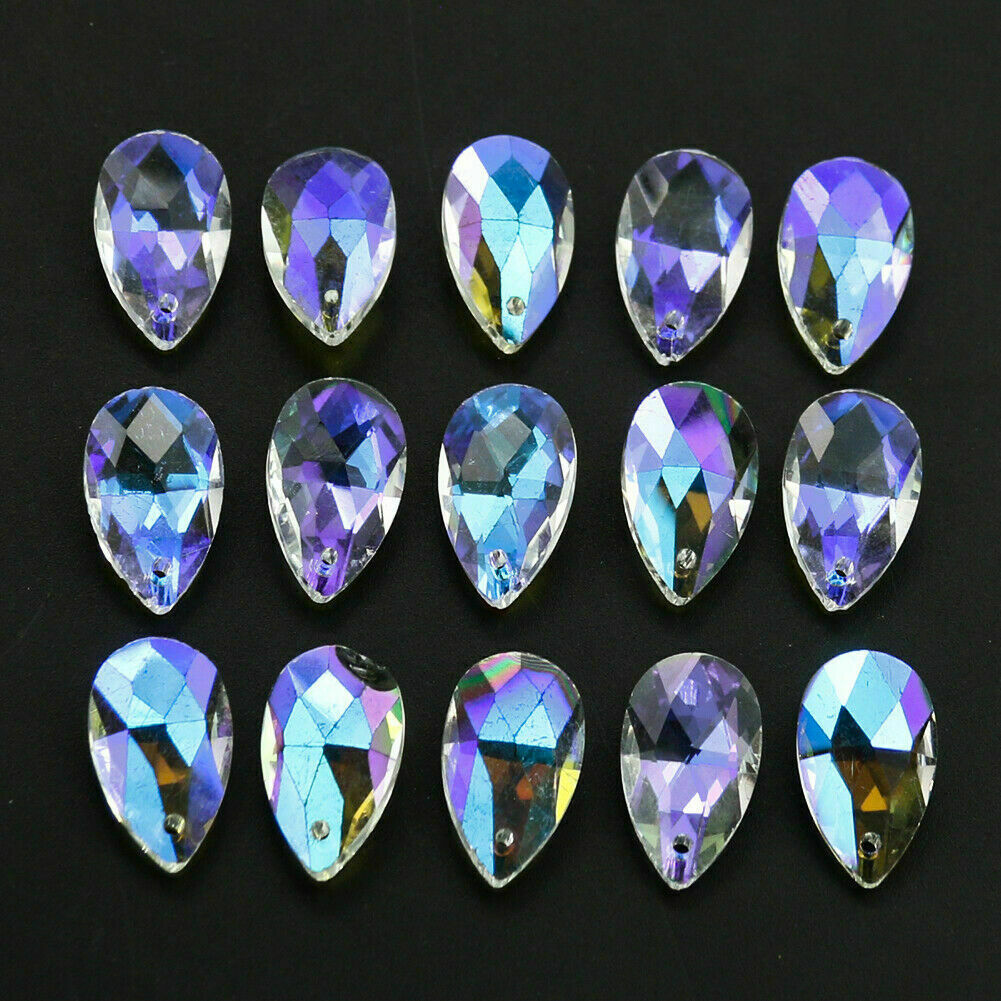 50PC AB Aurora Suncatcher Hanging Faceted Angel Tears Crystal Feng Shui Pendant 