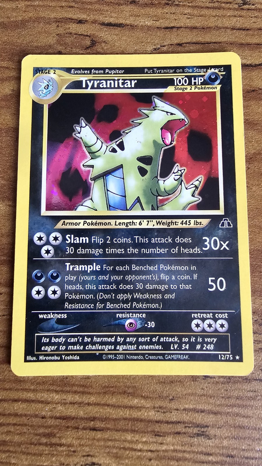 Tyranitar 12/75 Neo Discovery Rare Holo Pokemon Card Tyranitar 12/75 Neo Discovery Rare Holo Pokemon Card