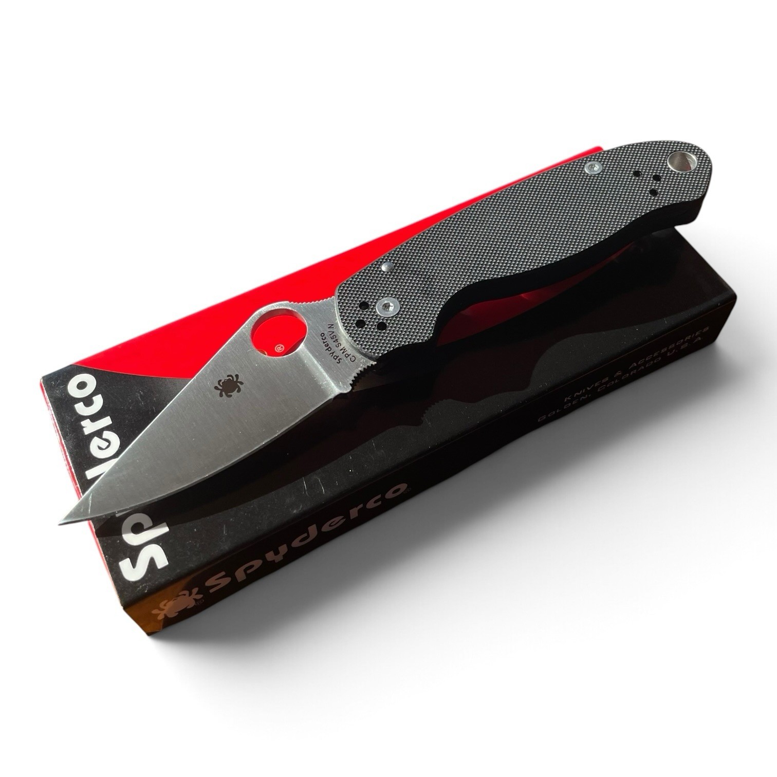 Spyderco Para 3 C223GP Black G-10 CPM S45VN Satin Plain Edge Folding Knife USA Spyderco Para 3 C223GP Black G-10 CPM S45VN Satin Plain Edge Folding Knife USA