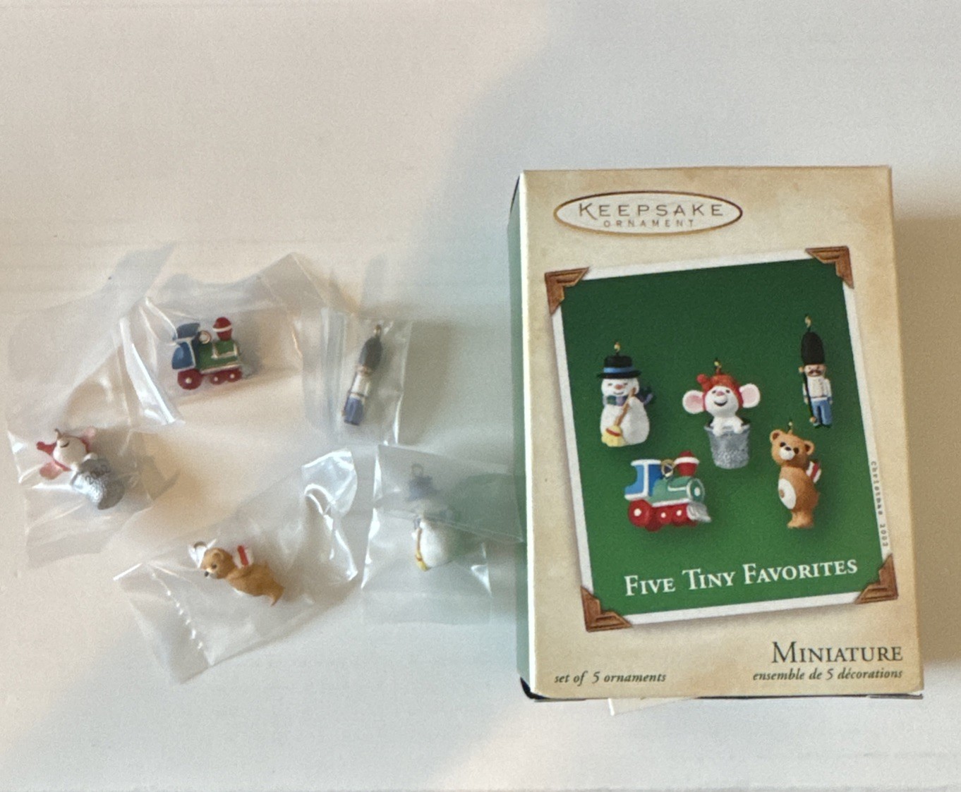 New Hallmark Keepsake Ornament - "Five Tiny Favorites" Miniature set of 5 2002