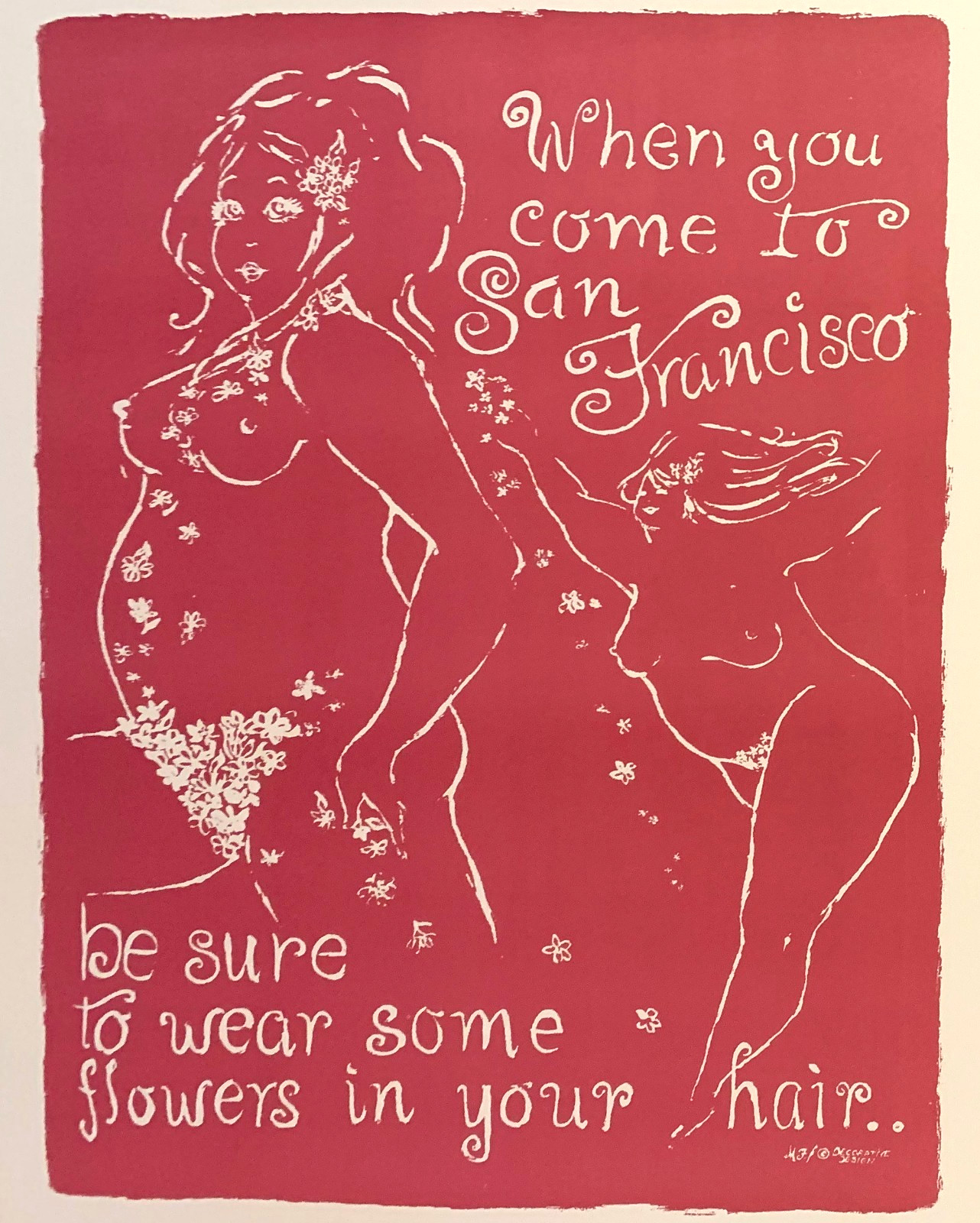 "When you come to San Francisco" Lovely Vintage 60s Travel Poster 19x28"