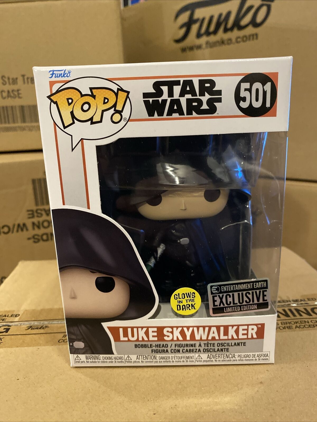 Funko Pop Star Wars: Mandalorian Luke Skywalker GITD Exclusive Mint