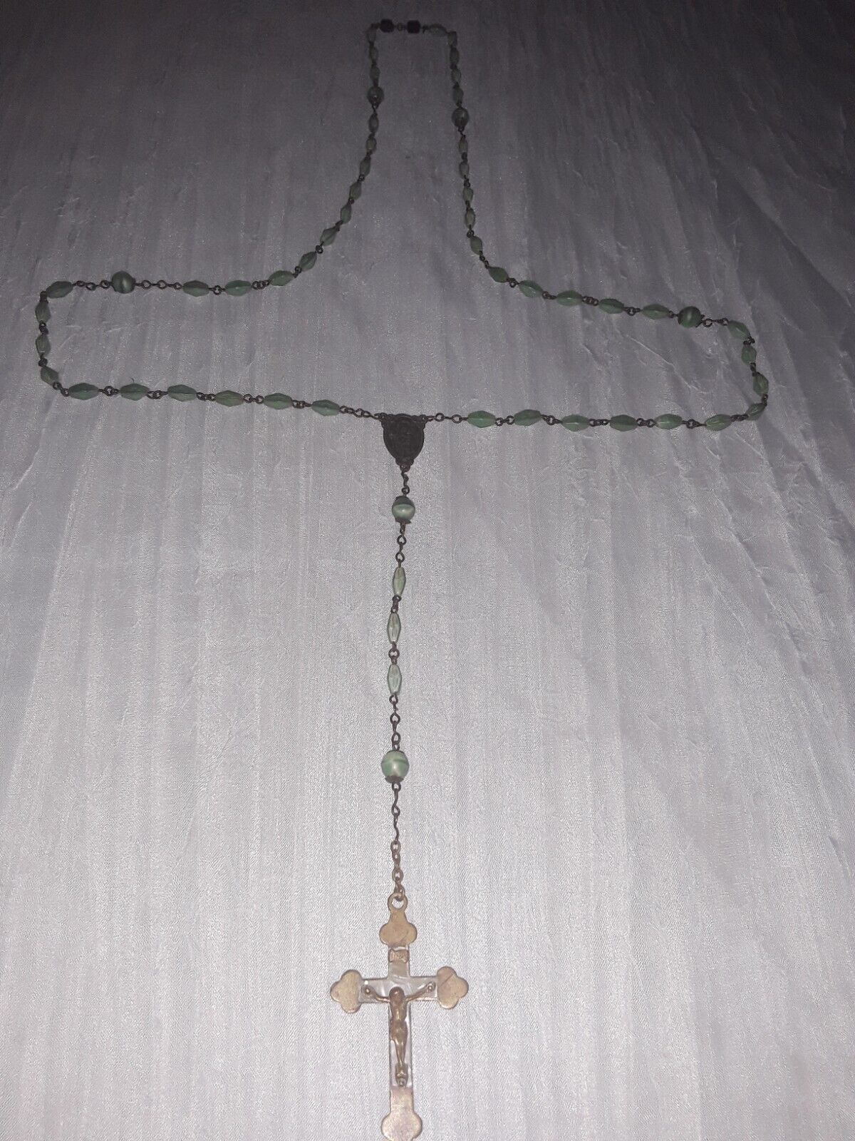 Vintage Handmade ◇ Chrysoprase Cabochon ◇ Stone   Rosary