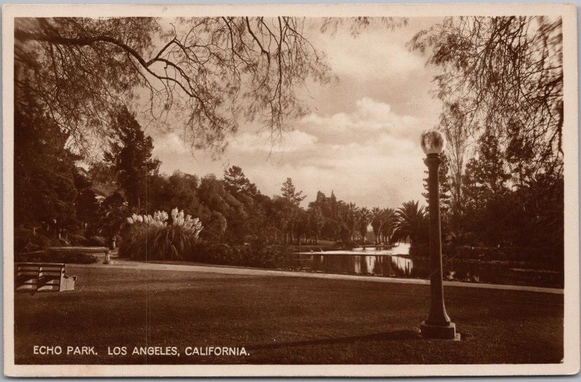 c1920s LOS ANGELES, California Photo RPPC Postcard "ECHO PARK" / Made in Germany