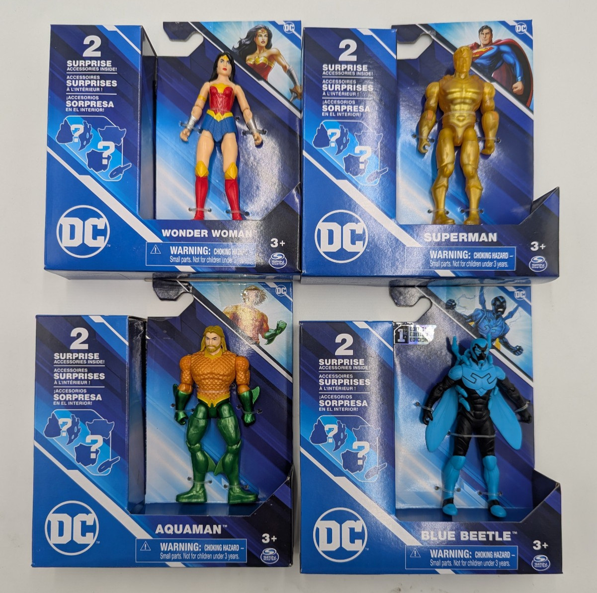 2021 DC Comics Spin Master 4" Spin Master 3 Surprises 4 pack 2021 DC Comics Spin Master 4" Spin Master 3 Surprises 4 pack