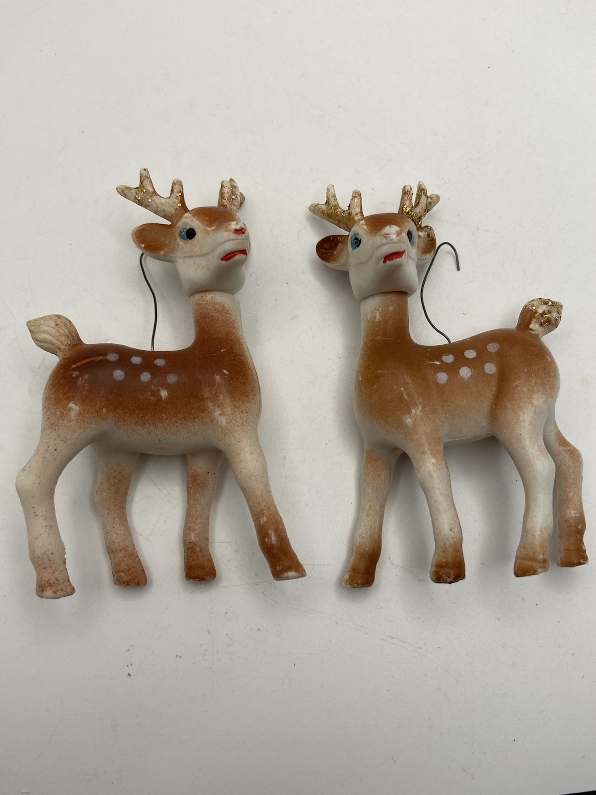 VTG Mid-Century Plastic Reindeer Ornaments Swivel Movable Head. cottage Core. VTG Mid-Century Plastic Reindeer Ornaments Swivel Movable Head. cottage Core.