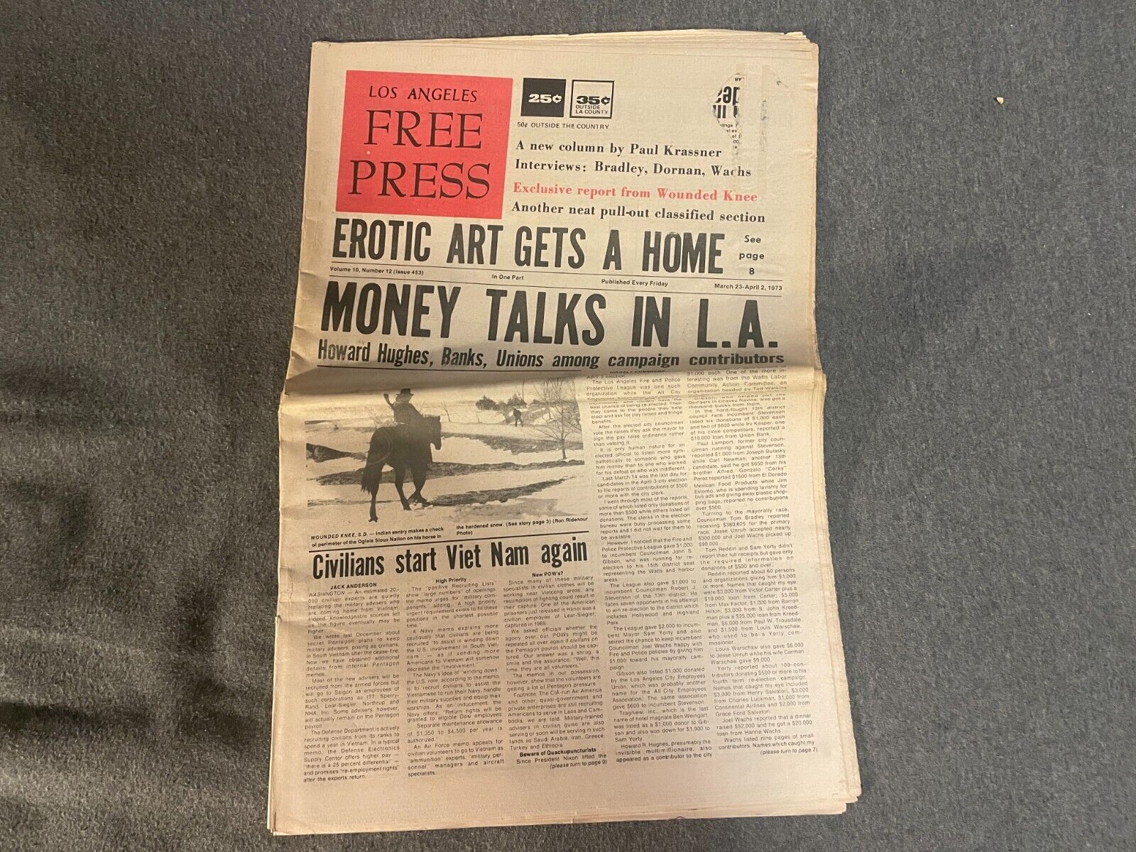 April 1973 Los Angeles Free Press Newspaper David Bowie Yes Poco Tom Waits Art