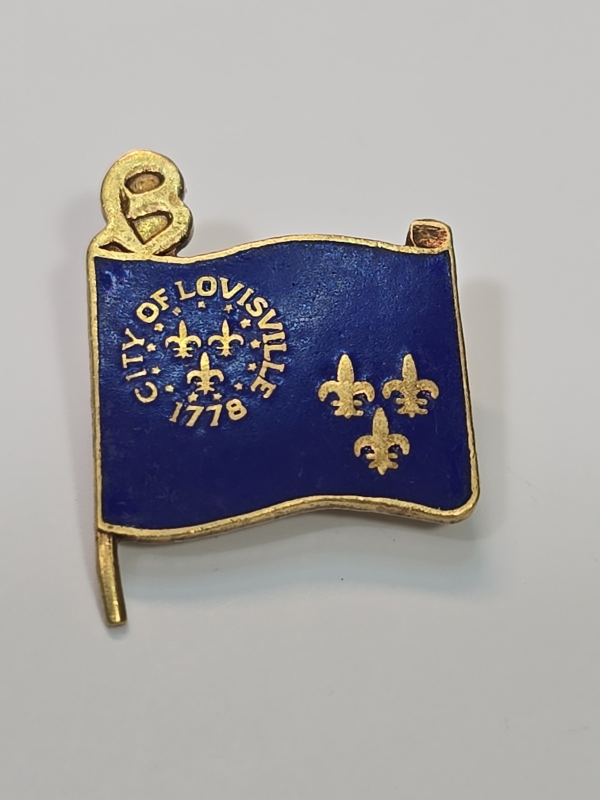 City Of Louisville Kentucky Flag Lapel Pin Vintage City Of Louisville Kentucky Flag Lapel Pin Vintage