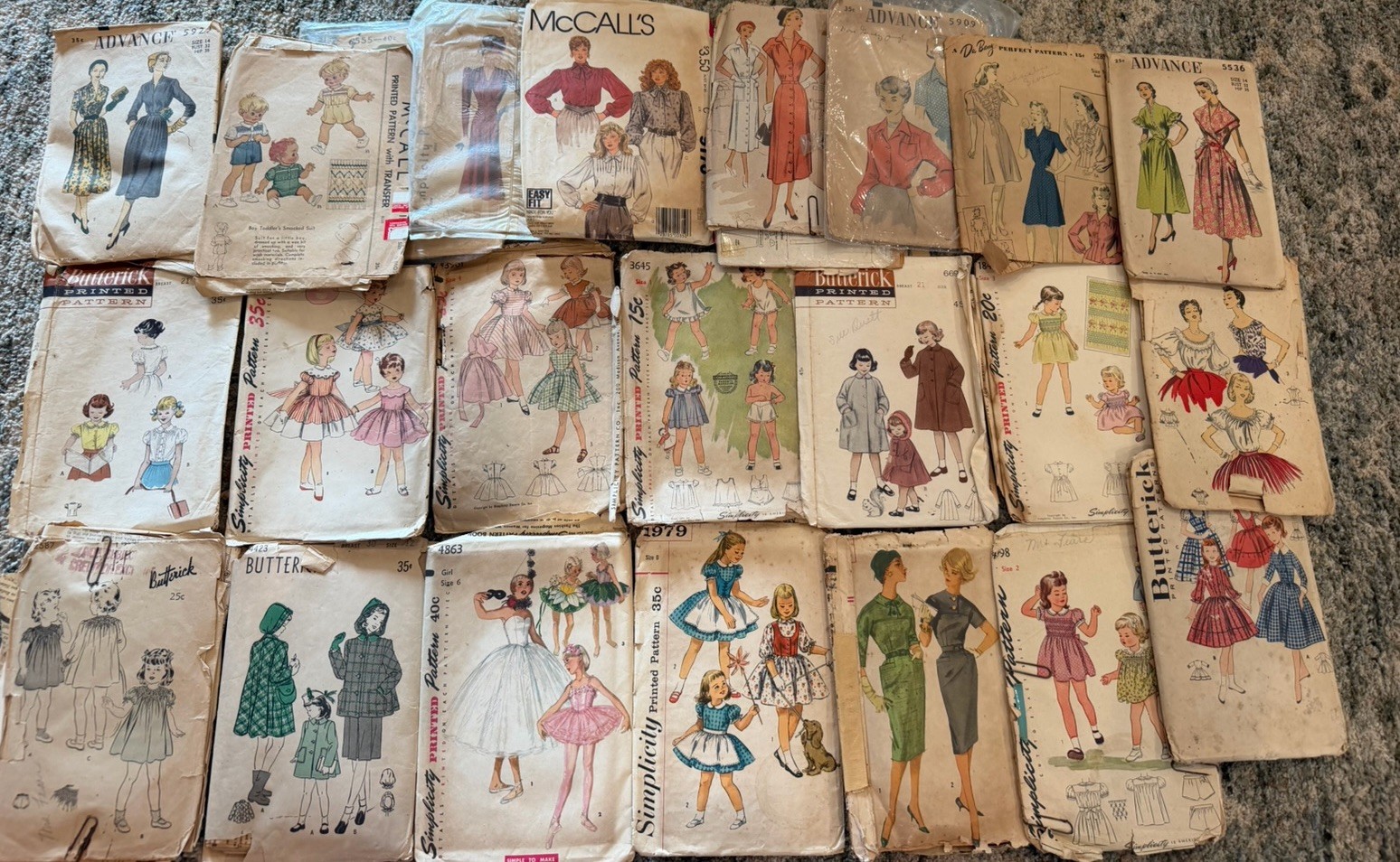 Large Lot 20+ Vintage Sewing Patterns 1940s 50s Large Lot 20+ Vintage Sewing Patterns 1940s 50s