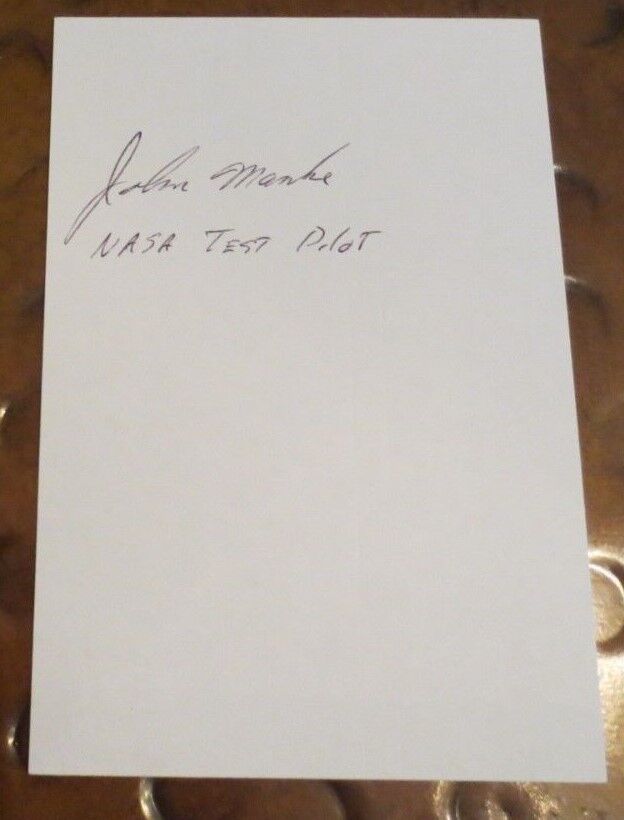John Manke dec NASA Test Pilot signed autographed index card X-24B M2-F3 Dryden 