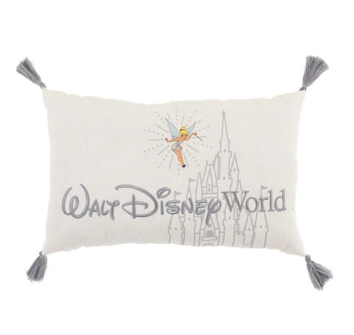 2022 Disney Parks 100 Tinker Bell Walt Disney World Castle Throw Pillow Bran New