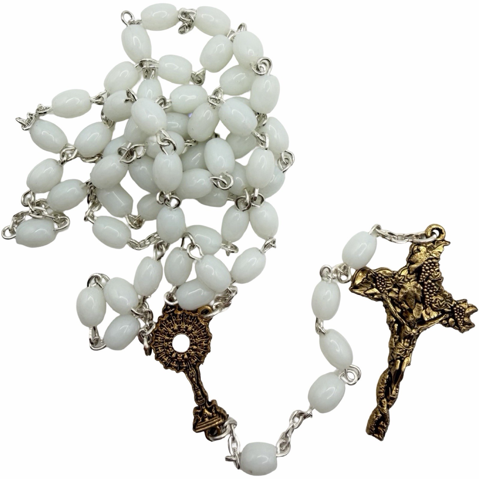 Ghirelli 2024 National Eucharistic Congress Official Rosary White Glass Beads Ghirelli 2024 National Eucharistic Congress Official Rosary White Glass Beads