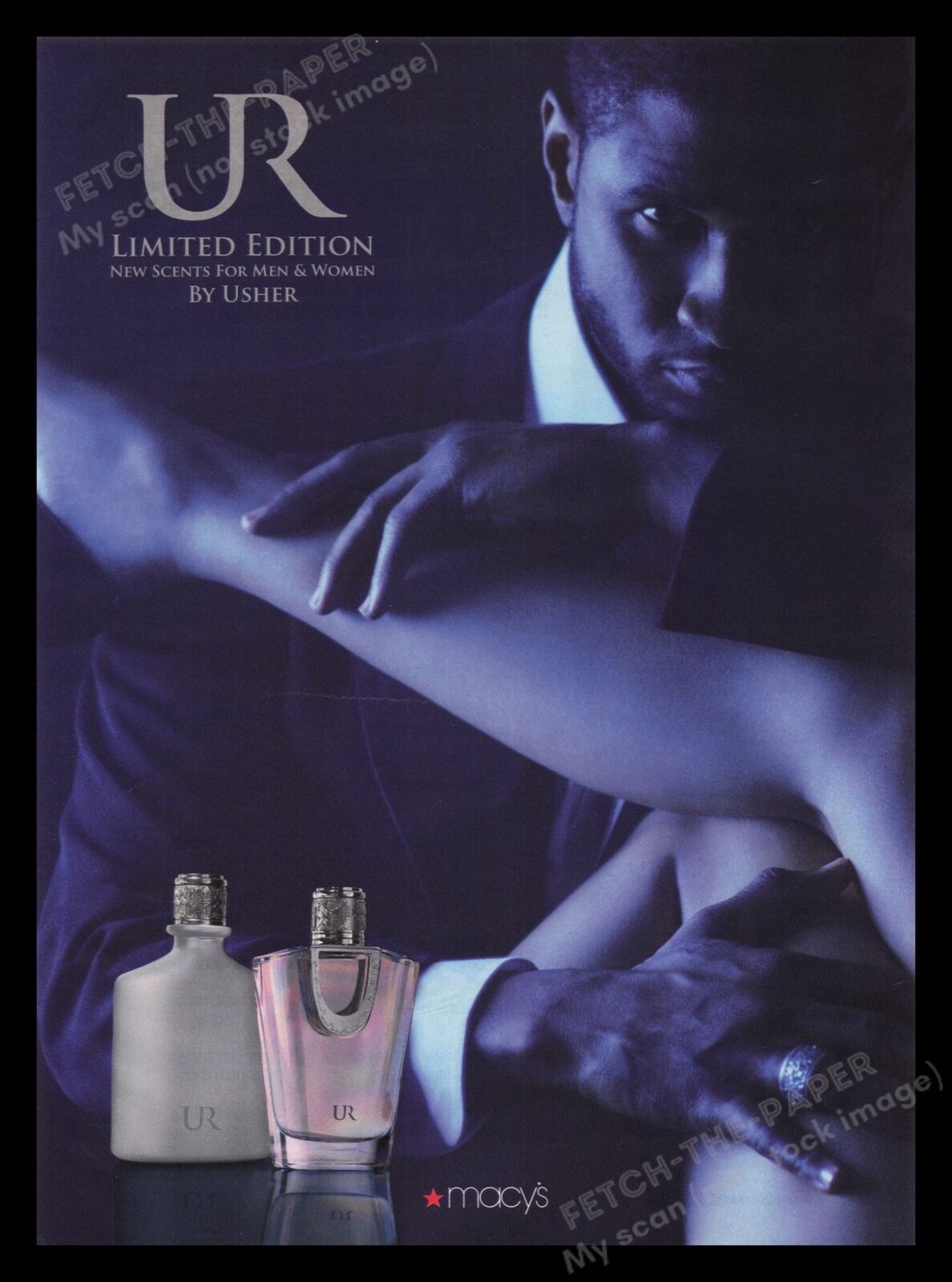 UR 2000s Print Advertisement Ad 2008 Usher Perfume Cologne Man or Woman Legs