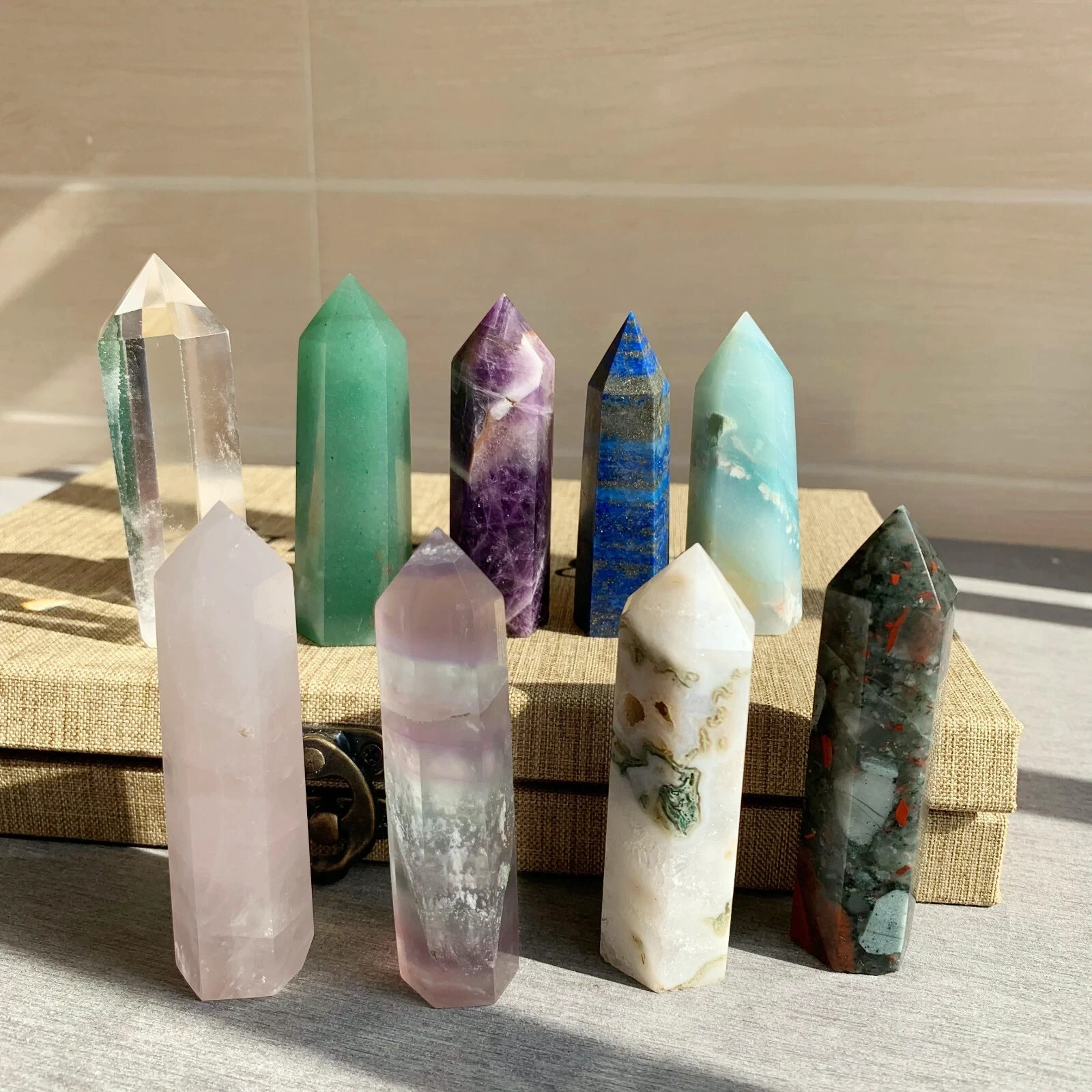 Wholesale Lot 9PCS Natural Clear Quartz Mix Obelisk Tower Point Crystal Healing Wholesale Lot 9PCS Natural Clear Quartz Mix Obelisk Tower Point Crystal Healing