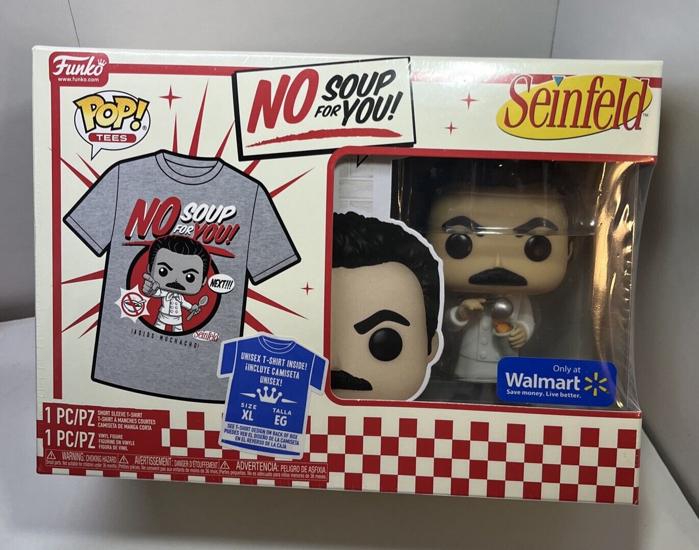 Funko Pop Seinfeld Yev Kassem No Soup For You 1089 Figure And XL T-shirt Sealed