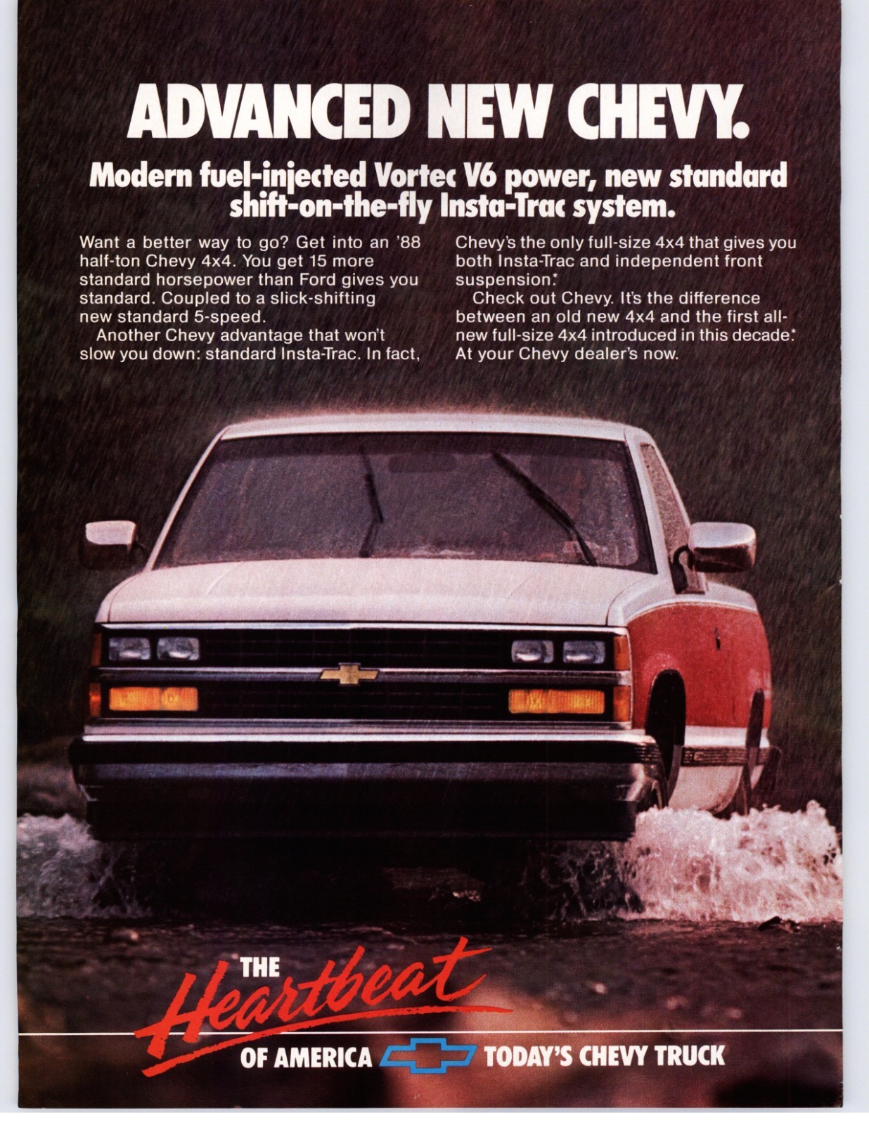 1988 Chevrolet Truck Vintage Print Ad 1988 Chevrolet Truck Vintage Print Ad