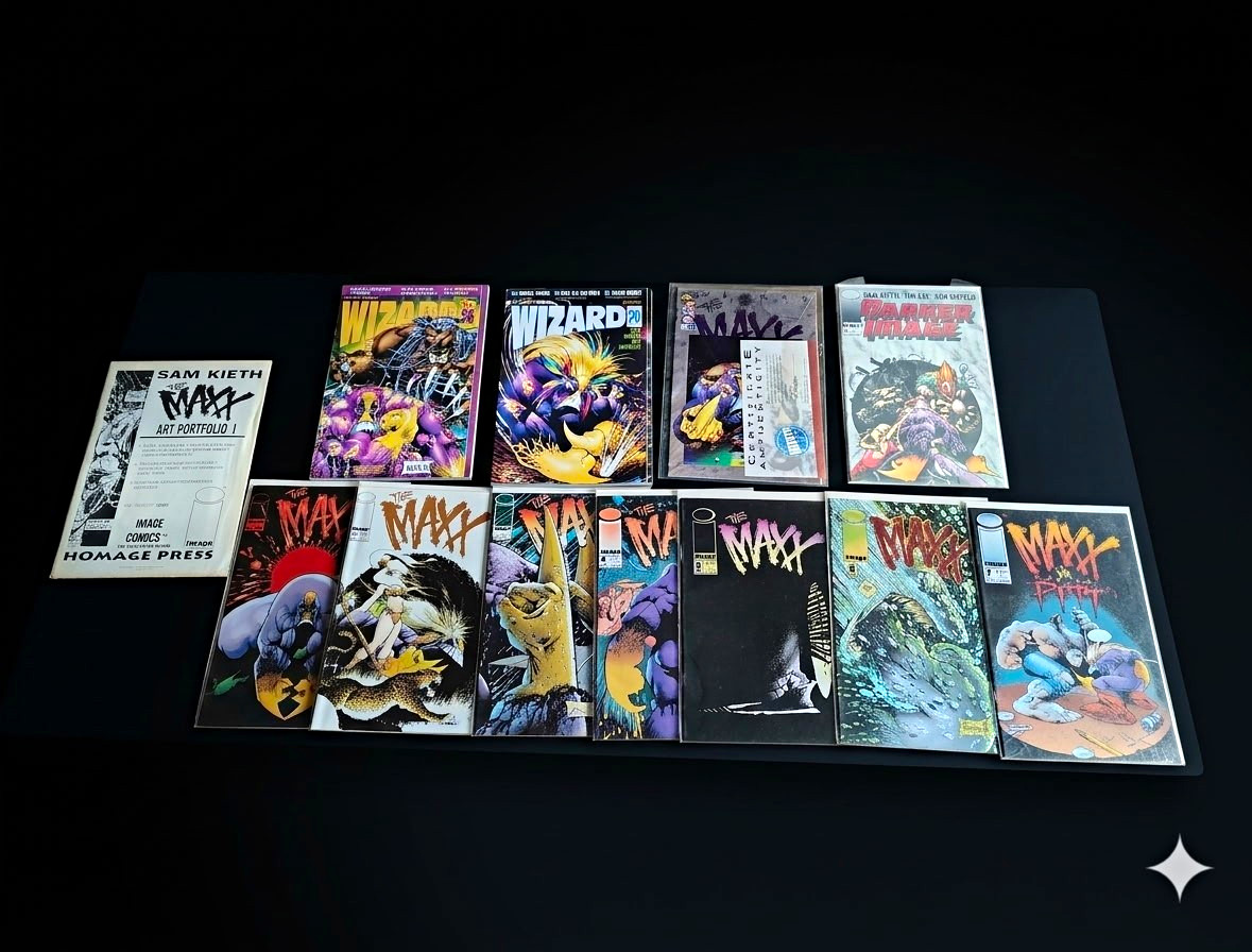 The Maxx 1/2 1-7 Comic Books, Sam Kieth Art Portfolio, Wizard Magazines 16,20 The Maxx 1/2 1-7 Comic Books, Sam Kieth Art Portfolio, Wizard Magazines 16,20