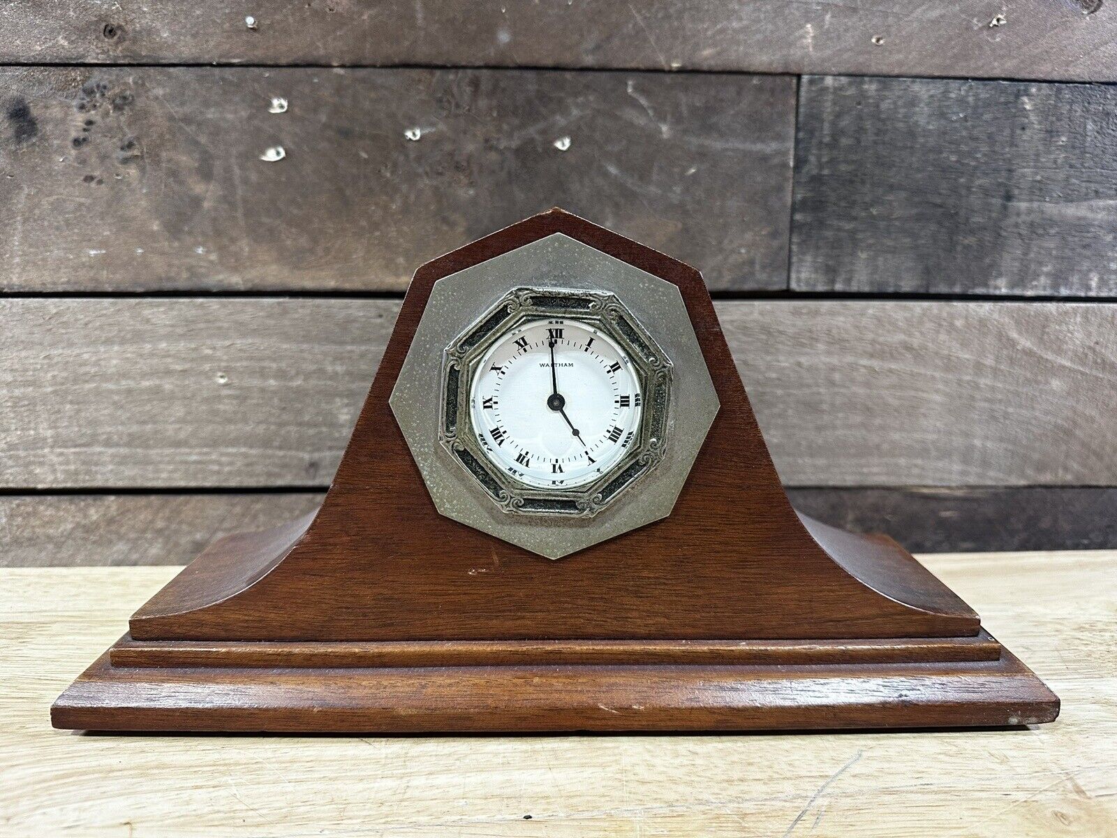 Vintage Wooden Waltham Mantel Clock