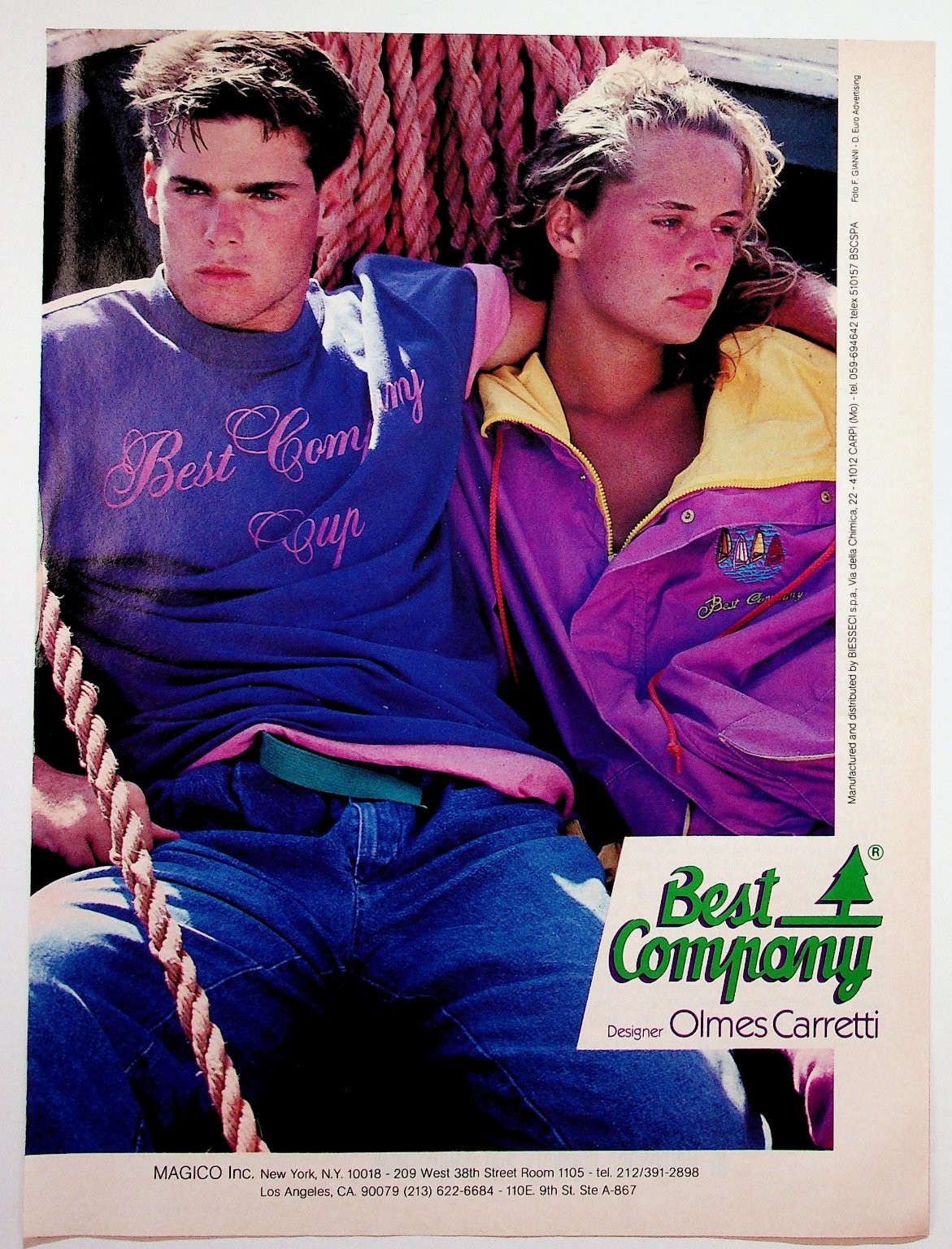 Vintage Best Company Olmes Carretti Print Ad 80s 90s Fashion Ephemera