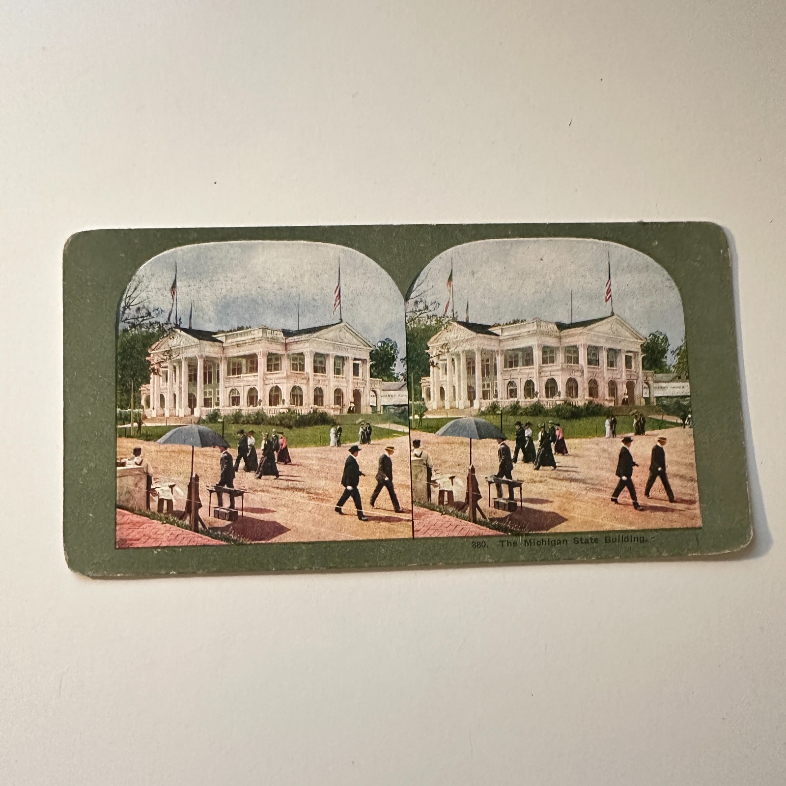 The Michigan State Building Artistical Simplicity Antique Stereoview Card 5H6-4 The Michigan State Building Artistical Simplicity Antique Stereoview Card 5H6-4
