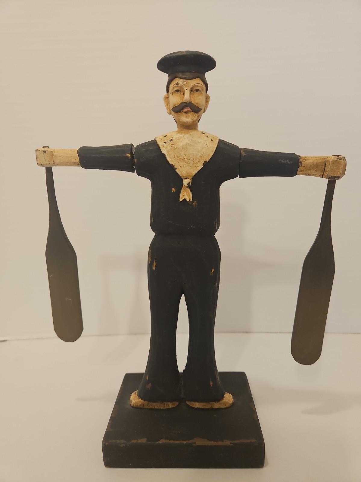 Rare Vtg Carved & Painted Nantucket Sailor Men Whirligig Rare Vtg Carved & Painted Nantucket Sailor Men Whirligig