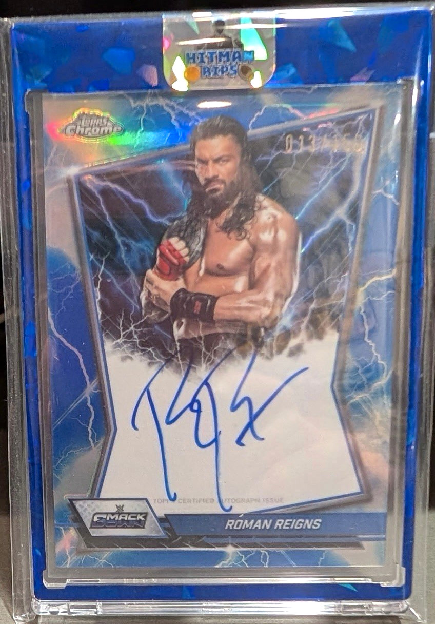 Topps 2026 Topps Chrome WWE SmackDown Roman Reigns Blue Brand Auto BBA-ROM Topps 2026 Topps Chrome WWE SmackDown Roman Reigns Blue Brand Auto BBA-ROM