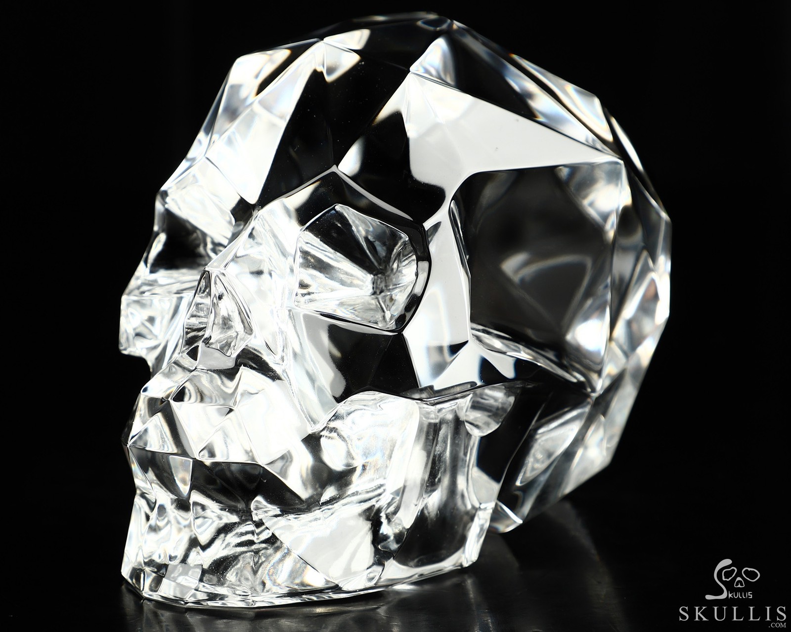5.1" Faceted K9 Crystal Hand Carved Crystal Skull Sculpture, Crystal Healing 5.1" Faceted K9 Crystal Hand Carved Crystal Skull Sculpture, Crystal Healing