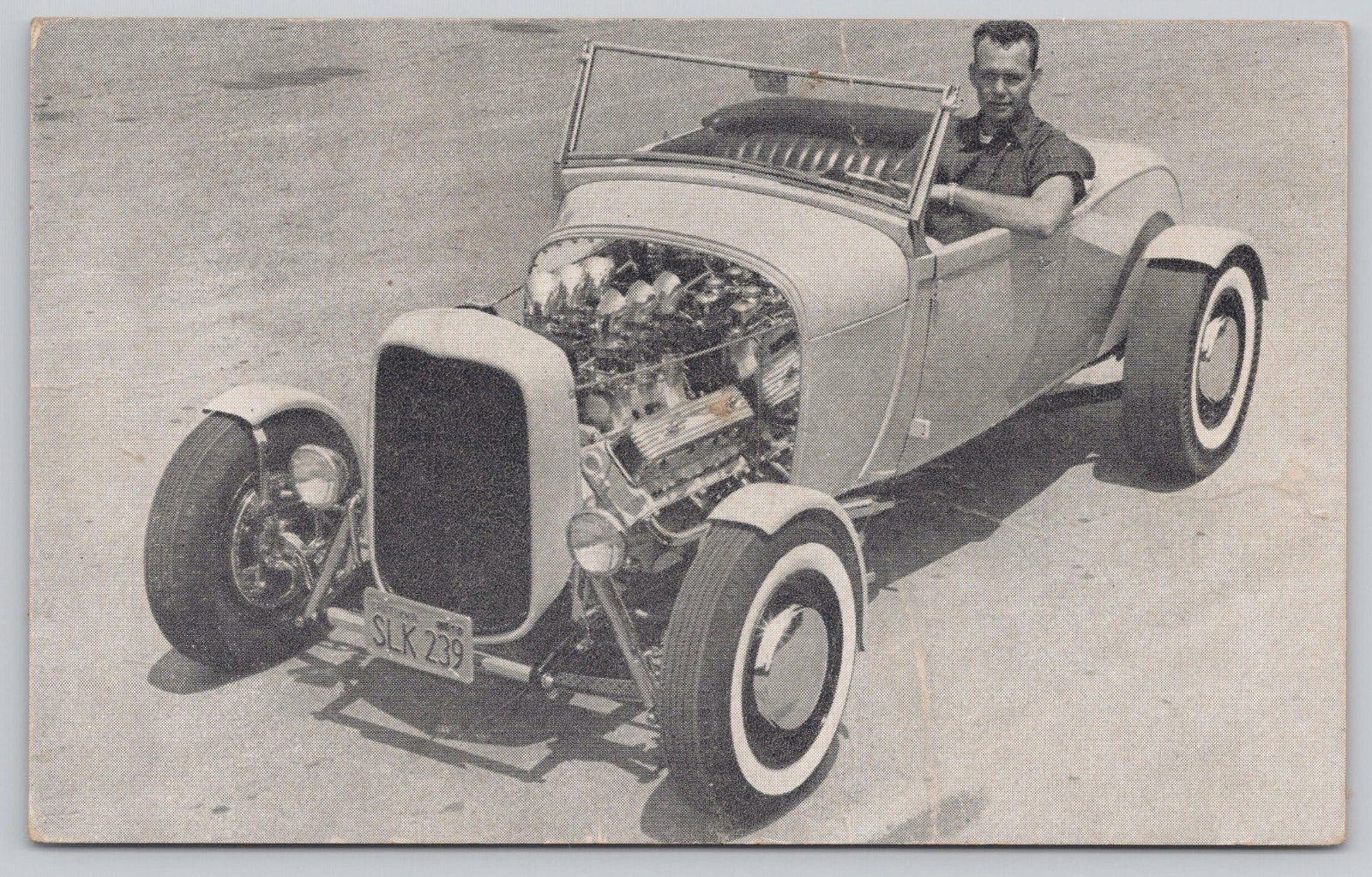 1929 Ford Roadster Hot Rod 338 Oldsmobile V8 Six Carburetors Photo Card
