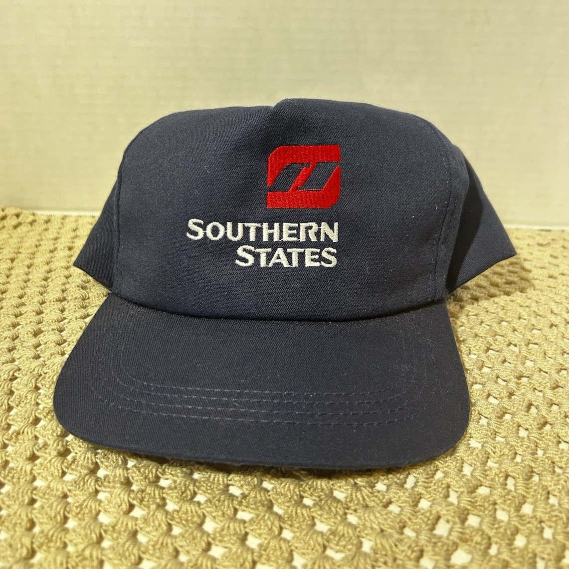 Southern States Navy Blue Advertising Hat/Cap Red White Agriculture Theme