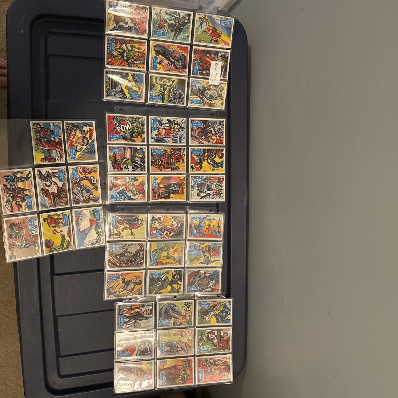1989 Topps BATMAN 1966 BLUE Bat REISSUE 1989 / 44 Card Mint Set. Cards Only 1989 Topps BATMAN 1966 BLUE Bat REISSUE 1989 / 44 Card Mint Set. Cards Only