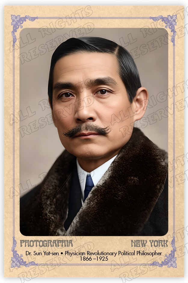SUN YAT-SEN Physician Revolutionary China 1912 PHOTOGRAPH CARD VINTAGE  RP
