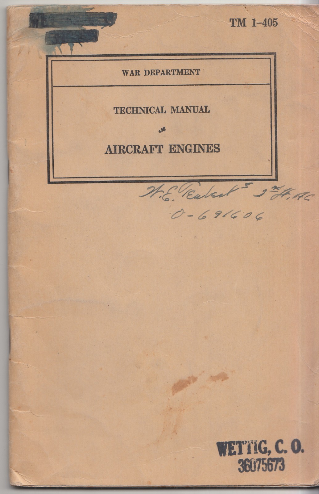 Original WW2 US War Department Technical Manual TM-405 Aircraft Engines 1940 Original WW2 US War Department Technical Manual TM-405 Aircraft Engines 1940