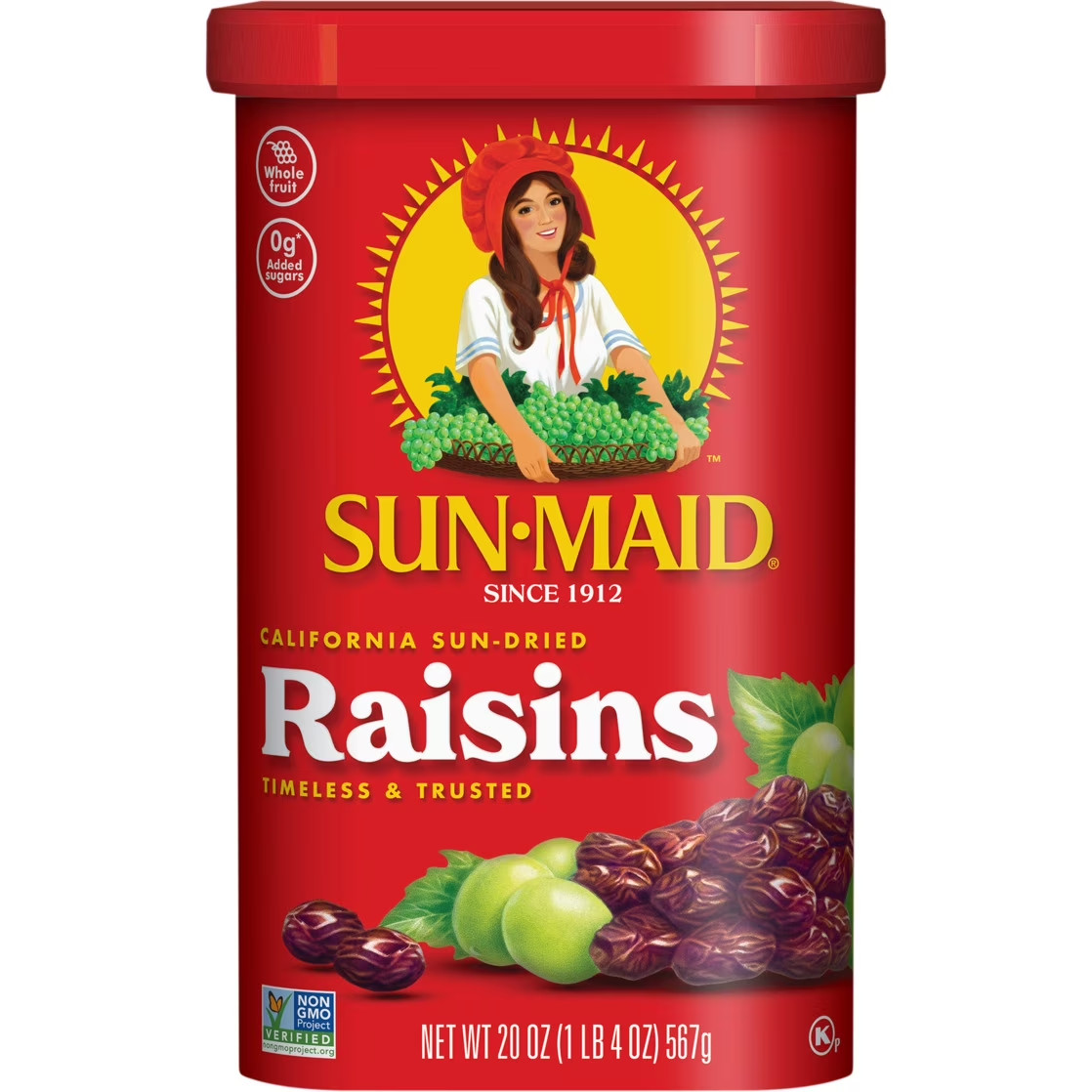 Sun-Maid California Sun-Dried Raisins 20 Oz Whole Fruit Canister Sun-Maid California Sun-Dried Raisins 20 Oz Whole Fruit Canister